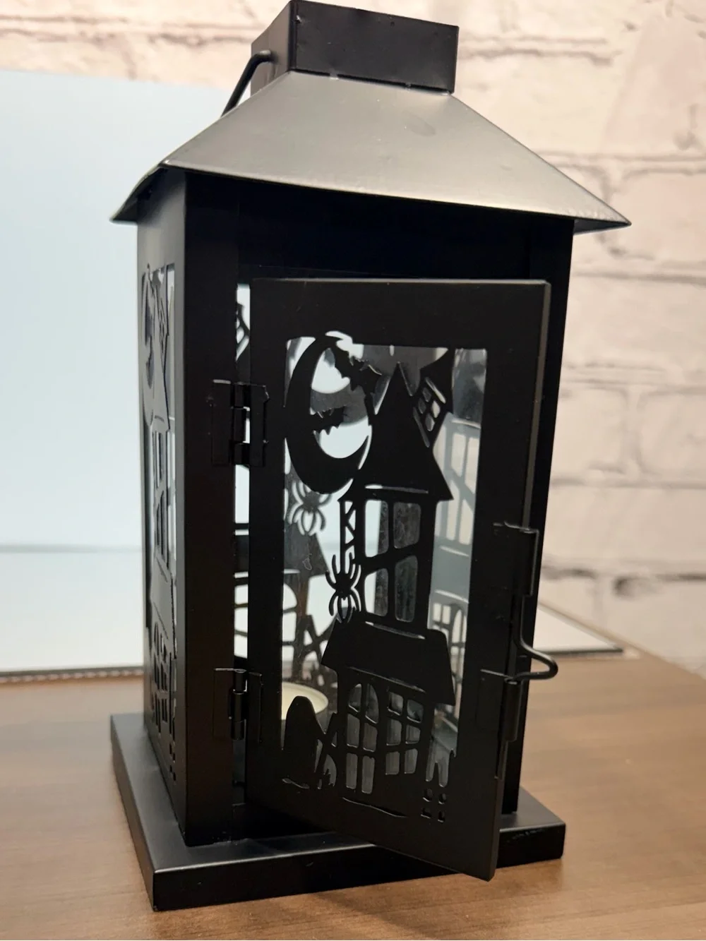 Halloween Decorative Metal Lantern - Holds Small Candle